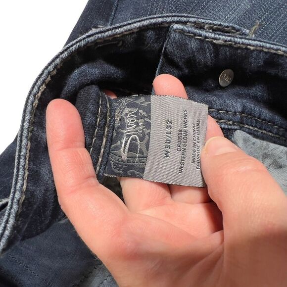 Silver Vintage Y2K Suki Surplus Bootcut Button Fold Pocket Jeans w30/L32 - Picture 11 of 16